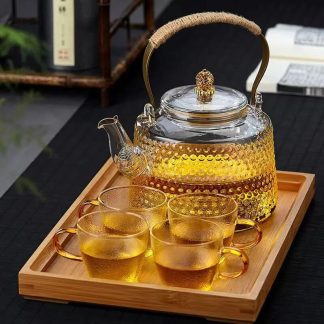 Glass Teapot, Heat Resistant Glass Tea Kettle, Afternoon Tea Set